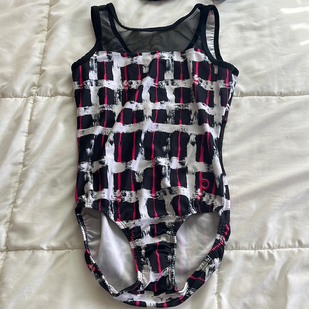 Mesh top and back Plum gymnastics leotard